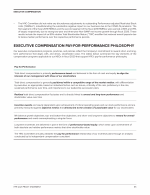 Executive Compensation Pay-For-Performance Philosophy